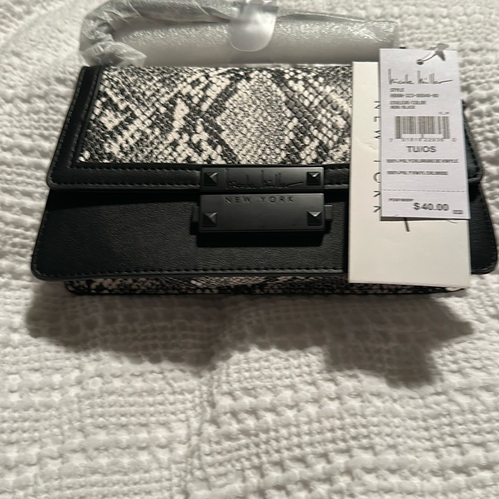 Kenneth Cole Black and Snake Pattern Clutch